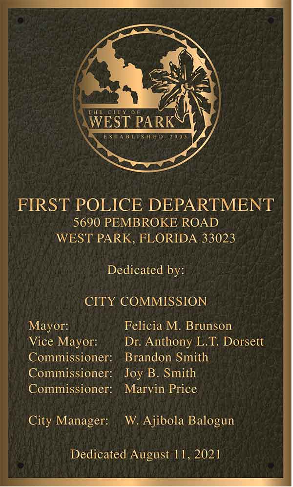 bronze plaques, cast bronze plaques, police plaque, police plaques with badge, bronze police plaque